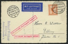 ZEPPELINPOST 43A BRIEF, 1929, Schlesienfahrt, Auflieferung Friedrichshafen, Mit Tagesstempel, Abwurf Breslau, Mit Gro&sz - Zeppelins
