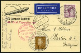 ZEPPELINPOST 34g BRIEF, 1929, Deutschlandfahrt, Abwurf Aachen, Prachtkarte - Zeppelines