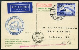 ZEPPELINPOST 26B BRIEF, 1929, Amerikafahrt, Bordpost, Frankiert Mit 2 RM, Prachtkarte - Zeppelines