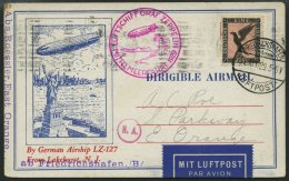 ZEPPELINPOST 24A BRIEF, 1929, Mittelmeerfahrt, Poststempel Fr`hafen, Karte Feinst - Zeppelins
