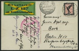 ZEPPELINPOST 23bb BRIEF, 1929, Orientfahrt, Abwurf Rom (CENTRO), Frankiert Mit Einzelfrankatur Mi.Nr. 382, Prachtkarte - Zeppelins