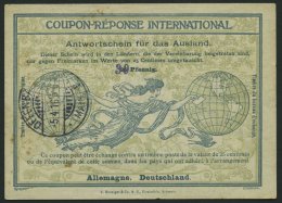 GANZSACHEN O, 1916, Internationaler Antwortschein Mit Violettem Gummistempel 30 über 25 Pf. Aus OFFENBACH, Pracht, - Other & Unclassified