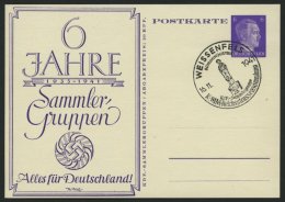 GANZSACHEN PP 156C3 BRIEF, Privatpost: 1941, 6 Hitler 6 Jahre Sammlergruppen Alles Für Deutschland!, Leer Gestempel - Other & Unclassified