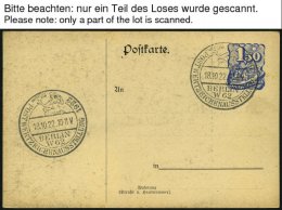 GANZSACHEN PP 54C1 BRIEF, Privatpost: 1922, 1.50 Postreiter Blau, Postkarte 11.5 Mm Vom Teilstrich Entfernt, Leer Gestem - Autres & Non Classés