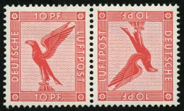 ZUSAMMENDRUCKE K 7 *, 1931, Adler Kehrdruck 10 + 10, Falzrest, Pracht, Mi. 210.- - Se-Tenant