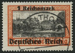 Dt. Reich 728x O, 1939, 1 RM. Danzig, Dickes Papier, Pracht, Gepr. Schlegel, Mi. 70.- - Oblitérés