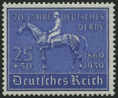 Dt. Reich 698 **, 1939, 25 Pf. Deutsches Derby, Pracht, Mi. 80.- - Oblitérés