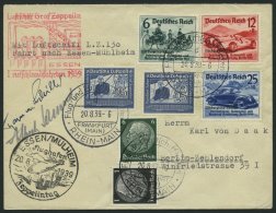 Dt. Reich 695-97 BRIEF, 1939, Nürburgring-Rennen Mit Zusatzfrankatur Auf Zeppelinbrief (Sieger 463) Mit Autogrammen - Oblitérés