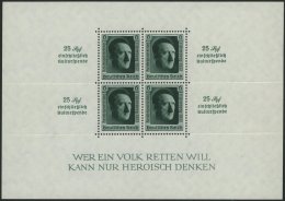 Dt. Reich Bl. 11 *, 1937, Block Reichsparteitag, Marken Postfrisch, Pracht, Mi. 90.- - Oblitérés