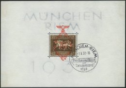 Dt. Reich Bl. 10 O, 1937, Block München-Riem, Ersttags-Sonderstempel, Pracht, Mi. (130.-) - Oblitérés