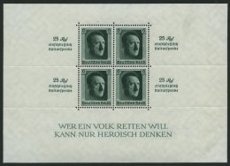 Dt. Reich Bl. 9 *, 1937, Block Kulturspende, Kleine Haftstelle Im Rand, Marken Postfrisch, Pracht - Oblitérés