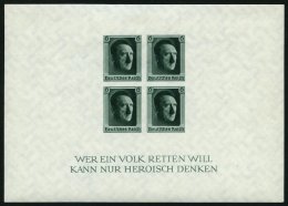 Dt. Reich Bl. 8 **, 1937, Block Hitler Ungezähnt, Pracht, Mi. 210.- - Oblitérés