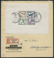 Dt. Reich Bl. 5 BRIEF, 1936, Block Olympische Spiele Auf Einschreibbrief, Stempel BERLIN-GRÜNAU REGATTABAHN, Feinst - Usados