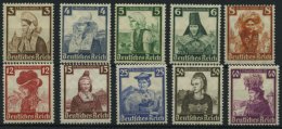 Dt. Reich 588-97 **, 1935, Trachten, Prachtsatz, Mi. 180.- - Usati