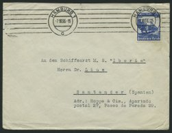 Dt. Reich 582 BRIEF, 1935, 25 Pf. Eisenbahn üblich Gezähnt Als Einzelfrankatur Auf Brief Nach Spanien, Pracht - Usati