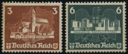 Dt. Reich 576/7 (*), 1935, 3 Und 6 Pf. OSTROPA, Ohne Gummi, 2 Prachtwerte, Mi. 90.- - Usati