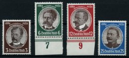 Dt. Reich 540-43 **, 1934, Kolonialforscher, Prachtsatz, Mi. 190.- - Usati