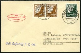 Dt. Reich 533y Paar,535 BRIEF, 1936, 25 Pf Flugpost, Waagerechte Gummiriffelung, Im Paar Und 50 Pf. Flugpost Auf Zeppeli - Oblitérés