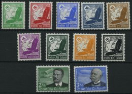 Dt. Reich 529-39 **, 1934, Flugpost, 2 RM Leichte Anhaftungen Sonst Prachtsatz, Mi. 750.- - Used Stamps