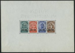 Dt. Reich Bl. 2 O, 1933, Block Nothilfe, Originalgröße, Stempel LORCH 28.11.33 (früheste Bekannte Abstem - Used Stamps