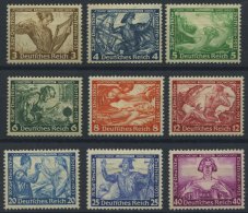 Dt. Reich 499-507 *, 1933, Wagner, Falzrest, Satz Feinst/Pracht Mi. 300.- - Used Stamps