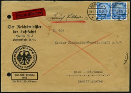 Dt. Reich 489 Paar BRIEF, 1933, 20 Pf. Hindenburg, Wz. 2, 2x Als Seltene Mehrfachfrankatur Auf Eilbrief Des Reichsminist - Usados