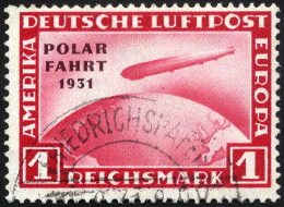 Dt. Reich 456I O, 1931, 1 RM Polarfahrt Mit Abart Ohne Bindestrich, Pracht, Signiert Lange, Mi. 1500.- - Gebruikt