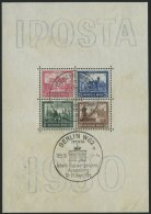 Dt. Reich Bl. 1 O, 1930, Block IPOSTA, Sonderstempel, Feinst (Rand Bügig Und Etwas Fleckig), Mi. 2000.- - Oblitérés