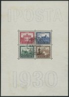 Dt. Reich Bl. 1 O, 1930, Block IPOSTA, Minimal Fleckiger Rand Sonst Pracht, Mi. 2000.- - Usados