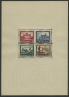 Dt. Reich Bl. 1 **, 1930, Block IPOSTA, Pracht, Mi. 1600.- - Usati