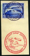 Dt. Reich 438Y BrfStk, 1930, 2 RM Südamerikafahrt, Wz. Liegend, Auf Großem Prachtbriefstück, Mi. (400.-) - Used Stamps