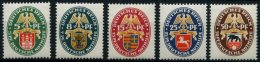 Dt. Reich 425-29 **, 1928, Nothilfe, Normale Zähnung, Prachtsatz, Mi. 240.- - Usati