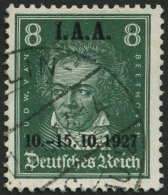 Dt. Reich 407 O, 1927, 8 Pf. I.A.A., Pracht, Mi. 85.- - Gebruikt