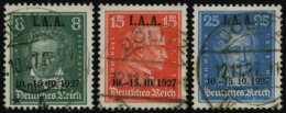 Dt. Reich 407-09 O, 1927, I.A.A., Prachtsatz, Mi. 250.- - Oblitérés