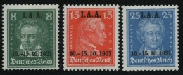 Dt. Reich 407-09 **, 1927, I.A.A., Prachtsatz, Mi. 240.- - Used Stamps