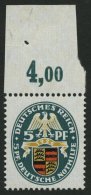 Dt. Reich 398X **, 1926, 5 Pf. Nothilfe, Wz. Stehend, Oberrandstück, Postfrisch Pracht, R!, Signiert Bartels Und Fo - Oblitérés