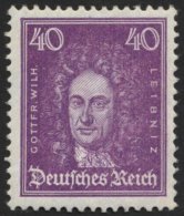 Dt. Reich 395 **, 1926, 40 Pf. Leibniz, üblich Gezähnt Pracht, Gepr. Schlegel, Mi. 160.- - Gebruikt