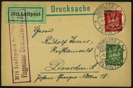 Dt. Reich 344/5 BRIEF, 1924, 5 Und 10 Pf. Holztaube Auf Luftpostdrucksache Mit Sonderstempel GÖRLITZ FLUGTAGE Und L - Used Stamps