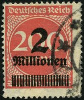Dt. Reich 309APaY O, 1923, 2 Mio. Auf 200 M. Mattkarminrot, Wz. Liegend, üblich Gezähnt Pracht, Gepr. Dr. Oech - Used Stamps