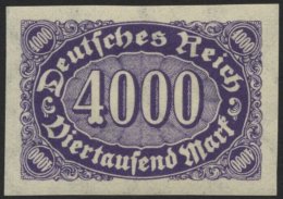 Dt. Reich 255U **, 1923, 4000 M. Dunkelbläulichviolett, Ungezähnt, Pracht, Mi. 150.- - Usados