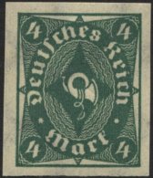 Dt. Reich 226aU **, 1922, 4 M. Dunkelgrün, Ungezähnt, Pracht, Mi. 100.- - Usati