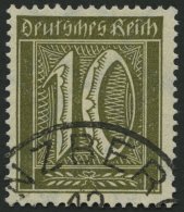 Dt. Reich 178 O, 1922, 10 Pf. Braunoliv, Wz. 2, Pracht, Fotobefund Weinbuch, Mi. 240.- - Oblitérés