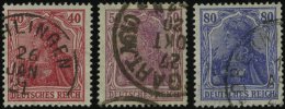 Dt. Reich 145/6,149I O, 1920, 40, 50 Und 80 Pf. Germania, Type I, 3 Prachtwerte, Gepr. Tworek, Mi. 150.- - Usati