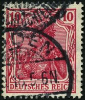 Dt. Reich 86IId O, 1915, 10 Pf. Karmin Kriegsdruck, Pracht, Gepr. Jäschke-L., Mi. 110.- - Gebruikt