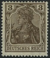 Dt. Reich 84IIb **, 1918, 3 Pf. Schwärzlichbraun Kriegsdruck, Pracht, Gepr. Jäschke, Mi. 70.- - Usati