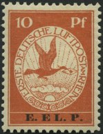 Dt. Reich V *, 1912, 10 Pf. E.EL.P., Falzrest, Pracht, Gepr. Drahn, Mi. 900.- - Usados