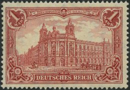 Dt. Reich 94AI *, 1905, 1 M. Friedensdruck, Großer Falzrest, Normale Zähnung Pracht, Mi. 90.- - Usati