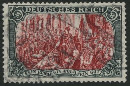 Dt. Reich 81Bb O, 1902, 5 M. Grünschwarz/dunkelkarmin, Gezähnt B, Ohne Wz., Leichte Zahnmängel Sonst Farb - Usati