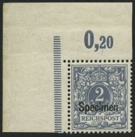 OST-SACHSEN 52SP **, 1945, 10 Pf. Grau, Aufdruck Specimen, Linke Obere Bogenecke, Pracht, Fotoattest Jäschke Eines - Other & Unclassified