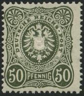 Dt. Reich 44b **, 1887, 50 Pf. Oliv, Postfrisch, Pracht, Mi. 100.- - Used Stamps